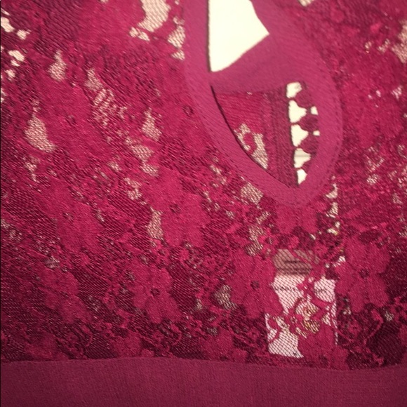 Burgundy fancy lace shirt! - Picture 3 of 4